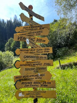 Austria mountain signpost