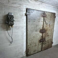 Berlin concrete bunker steel door