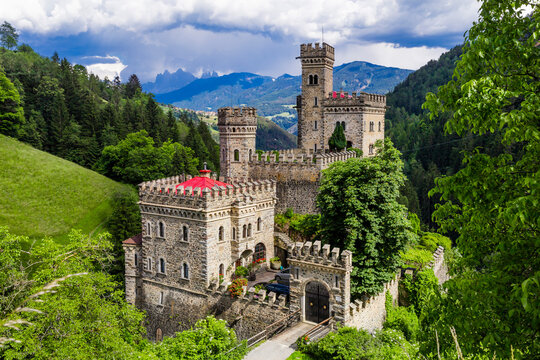 beautiful medieval italian castles. Gernstein Castle in Italy, South Tyrol. Chiusa town
