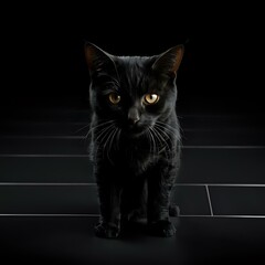 Fototapeta premium Regal Cat with Striking Yellow Eyes