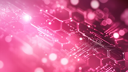 Obraz premium Abstract magenta technology hexagonal background
