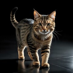 Obraz premium Regal Cat with Striking Yellow Eyes