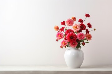 Naklejka premium Flower vase plant white.