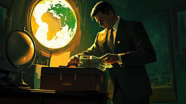 The Dark Side of Finance: Bribery, Tax Evasion, and Global Crime.Concept of corruption, financial crime, international crime, secret deals, illegal activities