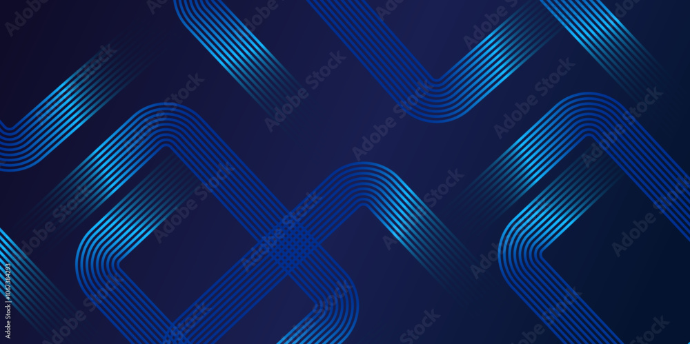 Aufkleber Futuristic abstract background. Modern shiny blue geometric lines pattern. dark blue gradient line triangle background for presentation banner, cover, web poster with dynamic vector illustration.	
