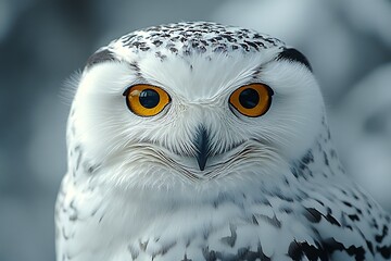 Obraz premium Close-up portrait of a majestic snowy owl.
