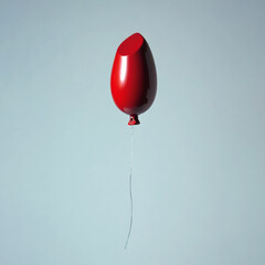 Obraz premium Red lipstick in the shape of a balloon. Minimal creative concept for make up and fashion.