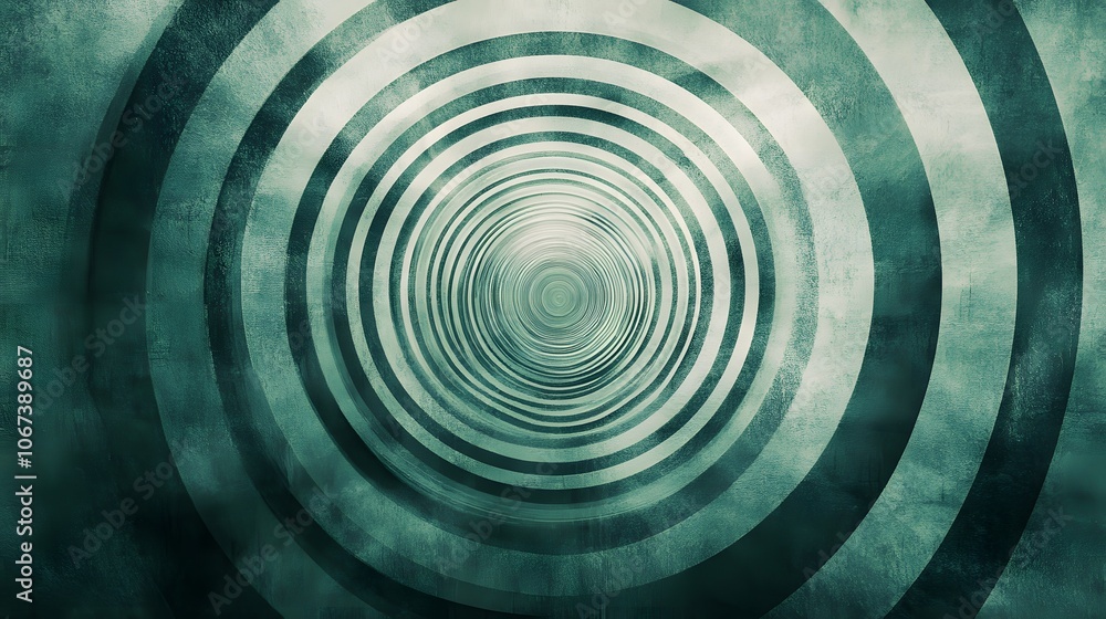 Aufkleber A minimalist abstract design with concentric circles in soft green tones, representing the concept of recycling and renewal, 4k resolution