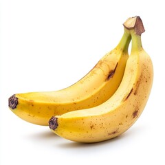 Ripe Fresh Banana on a Clean White Plate, Isolated on White