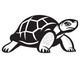 Fototapeta premium Tortoise icon silhouette, Turtle coloring page, Sea turtle illustration vector
