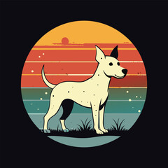Retro dog t-shirt design Vector Illustration