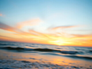 Fototapeta premium Dreamlike Ocean Sunrise with Vibrant Sky Colors and Calm Waves in Ultra-High Definition, Capturing the Essence of Healing and Tranquility