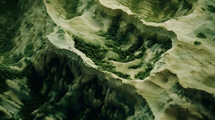 Obraz premium Layered organic textures in green and beige, suggesting a sustainable approach to earth conservation and natural landscapes, 4k resolution