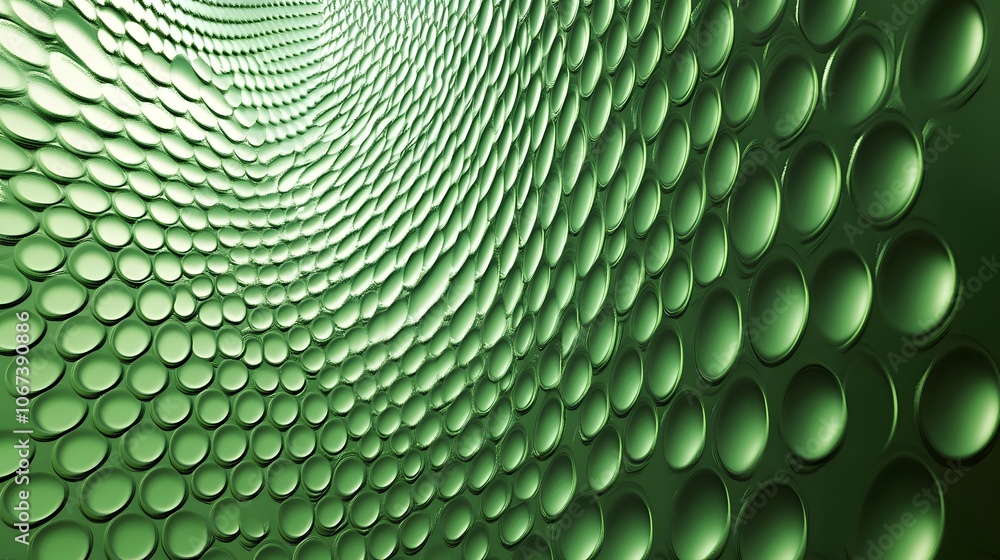 Poster Abstract pattern with gradient green circles, forming a spiral that symbolizes the ongoing cycle of recycling and conservation, 4k resolution