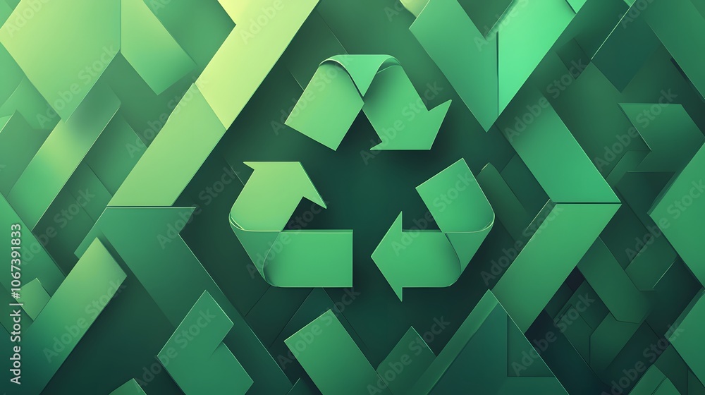 Aufkleber digital illustration of arrows in gradient greens that form a seamless loop, capturing the essence o