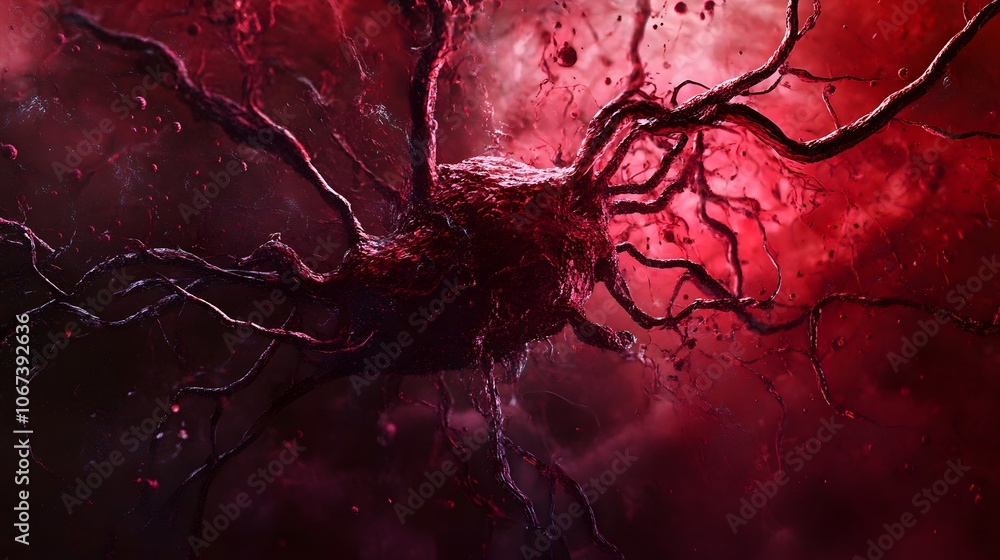 Poster Abstract depiction of a fearless AI network, with branching data streams symbolizing unyielding complexity and adaptability, 4k resolution