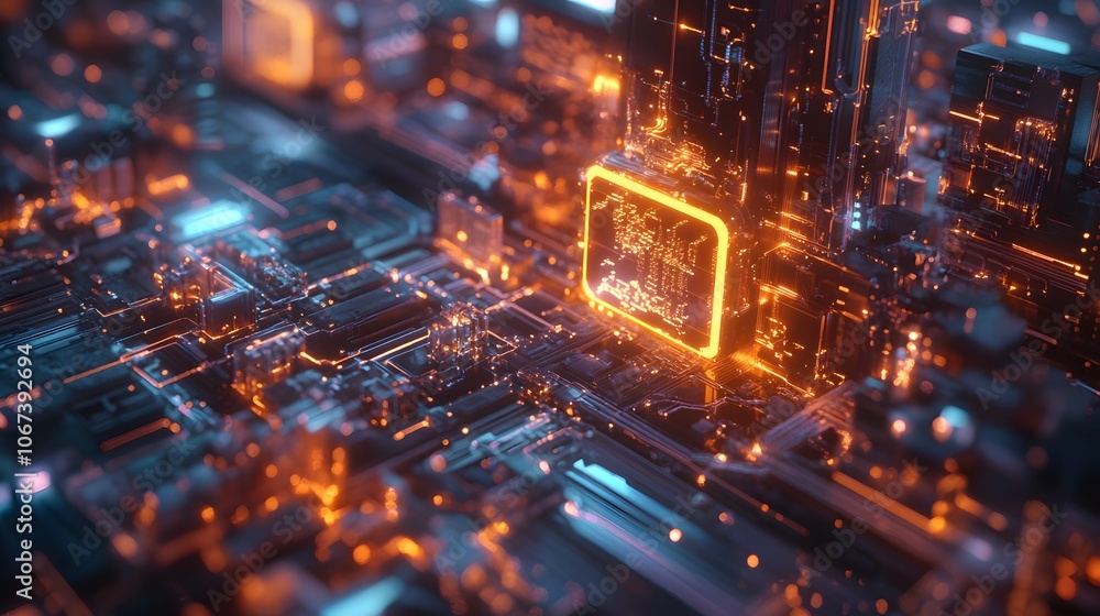 Poster Artistic depiction of an AI algorithm as a glowing, complex structure, representing bold advancements in machine learning, 4k resolution