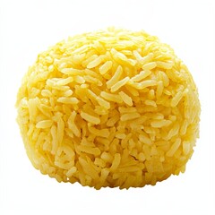 Yellow Rice (Nasi Kuning) - Traditional Indonesian Dish Isolated on White Background