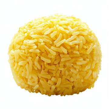 Yellow Rice (Nasi Kuning) - Traditional Indonesian Dish Isolated on White Background
