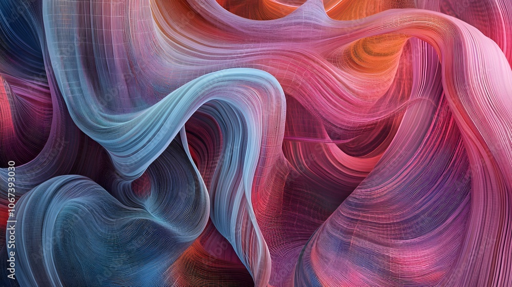 Poster Conceptual art of a fearless AI system as intertwining digital lines, representing robust and adaptable decision-making, 4k resolution