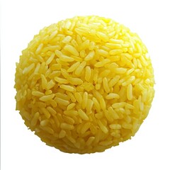 Yellow Rice (Nasi Kuning) - Traditional Indonesian Dish Isolated on White Background