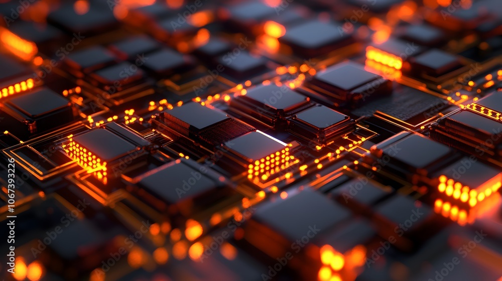 Poster Conceptual image of a fearless AI algorithm as geometric layers with pulsing light, symbolizing data flow and confident learning, 4k resolution