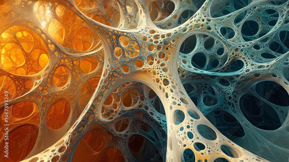 Poster Digital art of a neural network with fearless, bold pathways intersecting across the design, representing powerful, unyielding logic, 4k resolution