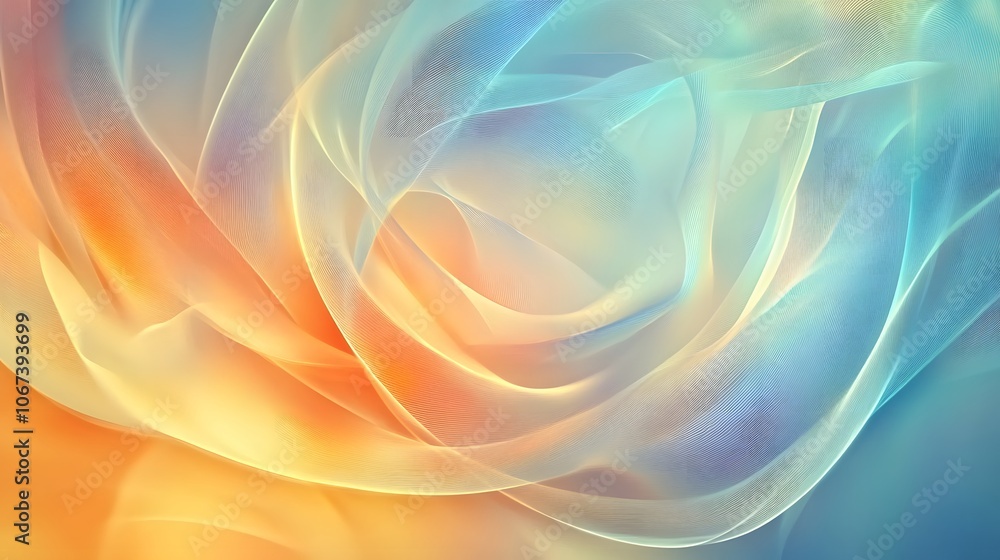 Poster Abstract background with layered, soft-colored circles and waves, giving a friendly and inviting feel, 4k resolution