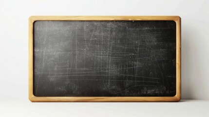Fototapeta premium Vintage Blackboard with Wooden Frame - Blank Surface for Education