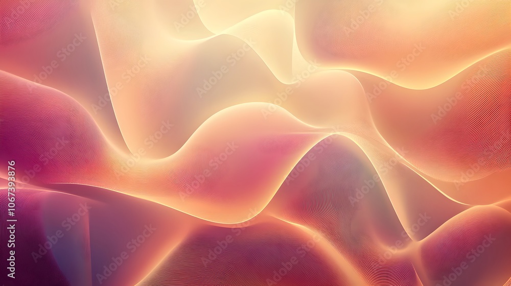 Aufkleber Warm-toned abstract background with soft gradients and wavy patterns, making the scene feel kind and inviting, 4k resolution