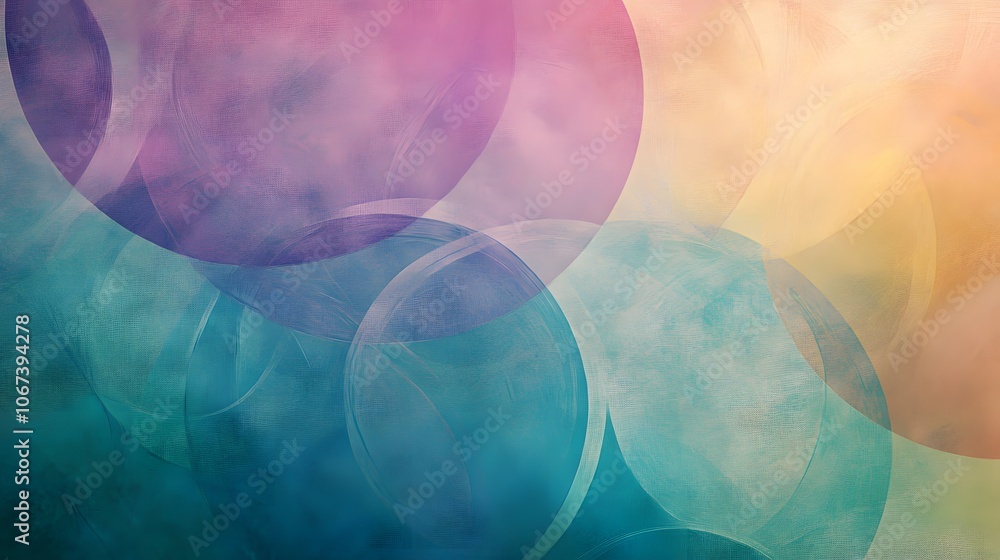 Aufkleber gentle abstract background with pastel circles and lines, creating a kind and approachable feel, 4k 