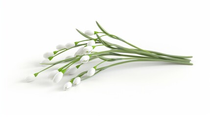 Naklejka premium Delicate White Snowdrop Flowers in Bloom - Springtime Floral Bouquet