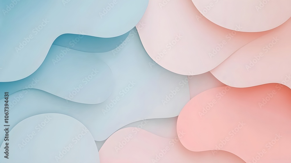 Aufkleber Abstract background with overlapping soft colors and rounded shapes, giving off a kind and friendly vibe, 4k resolution