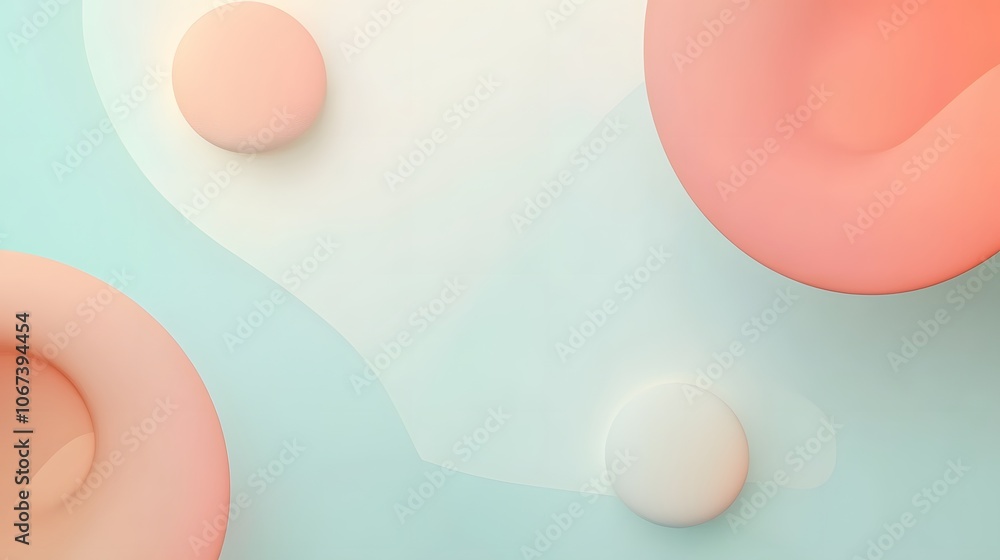 Poster Friendly abstract design with soothing pastel colors and circular patterns, making the scene feel kind and cheerful, 4k resolution