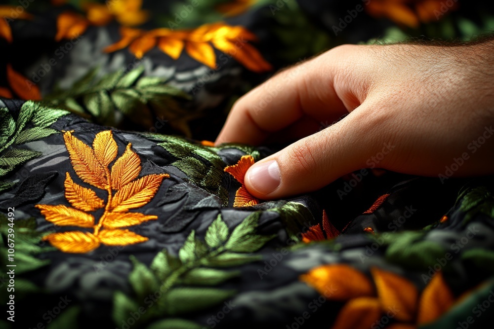 Poster a hyper-realistic close-up of a soldierâ€™s hand holding a folded flag, capturing every detail of th