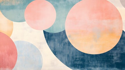 Friendly abstract design with soothing pastel colors and circular patterns, making the scene feel kind and cheerful, 4k resolution