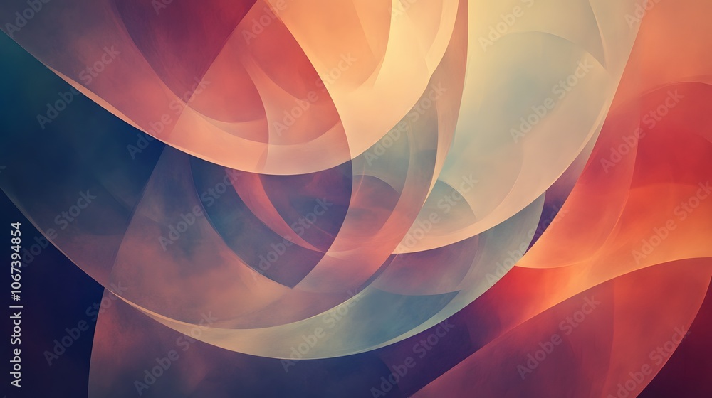 Aufkleber gentle abstract background with pastel tones and rounded patterns, adding a kind and welcoming touch