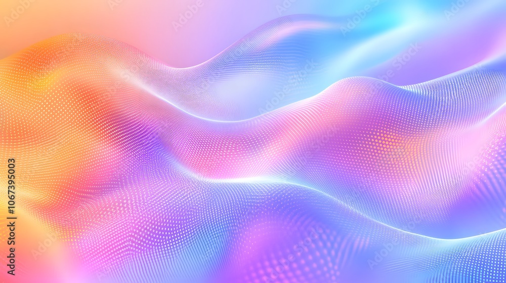 Aufkleber Warm and friendly abstract background with soft waves and bright dots, evoking a kind and cheerful atmosphere, 4k resolution