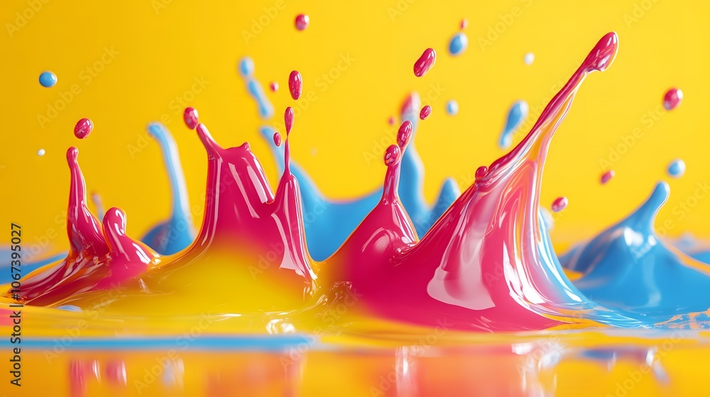 Aufkleber Lively abstract background with vibrant color splashes and dynamic patterns, creating a fun and humorous mood, 4k resolution