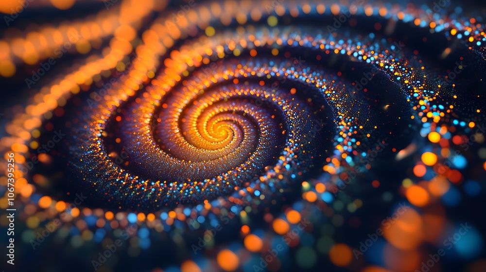 Aufkleber Visual representation of a machine learning algorithm as dynamic nodes forming spiral patterns, symbolizing data-driven innovation, 4k resolution