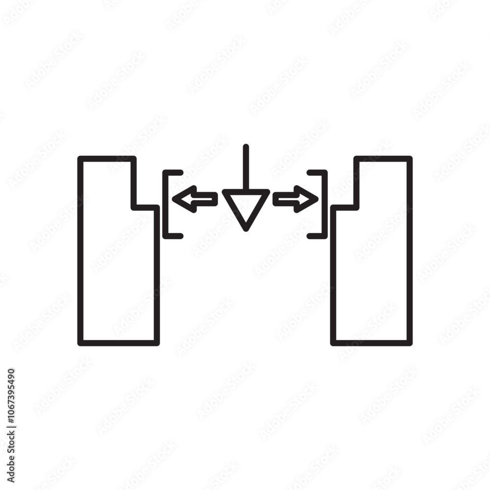 Poster gap icon simple black line style.