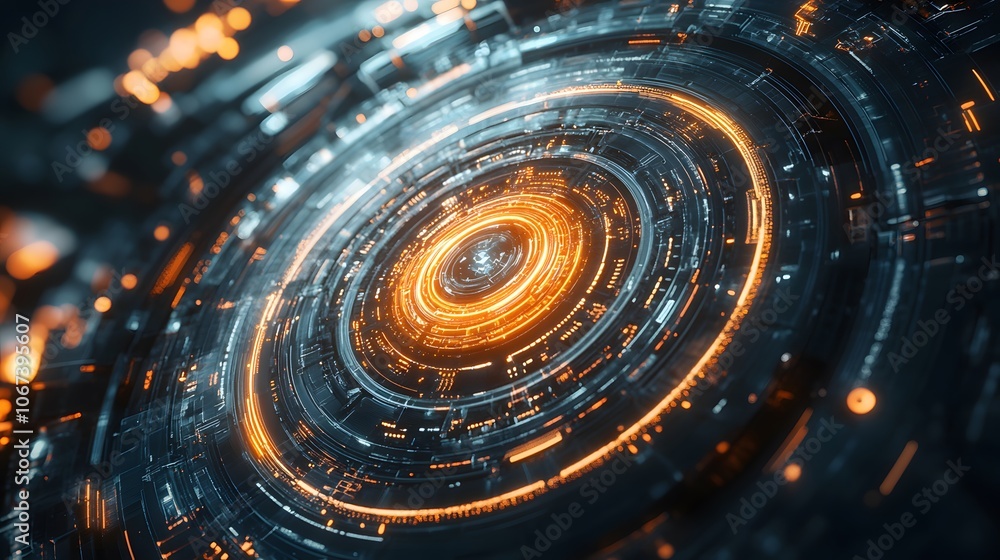 Aufkleber Visual interpretation of ML algorithms with dynamic, bright lines moving in spirals, symbolizing the energy and innovation in AI, 4k resolution
