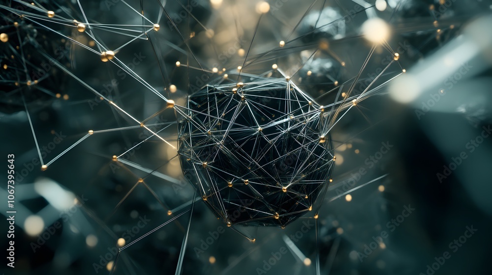 Poster Visualization of a machine learning system as geometric layers and nodes, symbolizing innovative and interconnected processes, 4k resolution