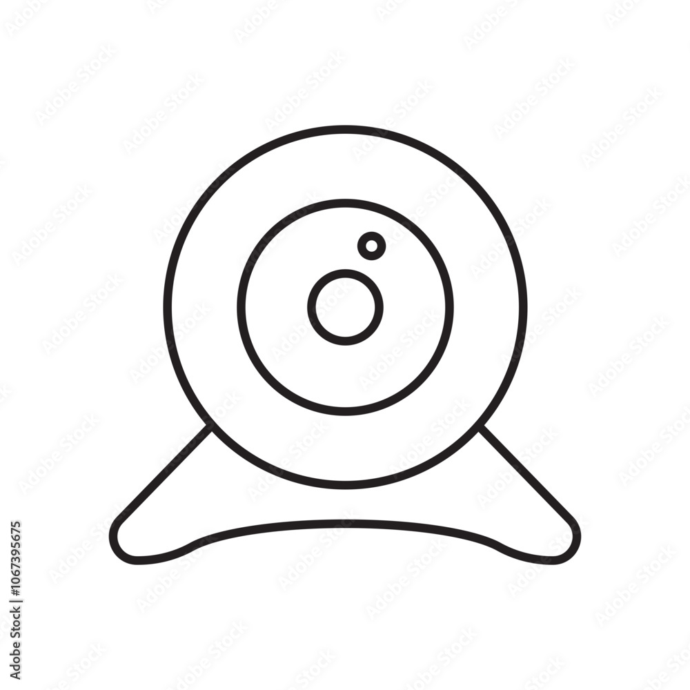 Poster Web camera icon simple black line style.