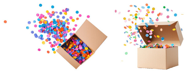Celebrate every moment with a joyful confetti surprise from an open gift box
