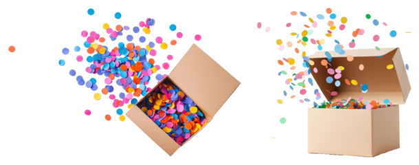 Celebrate every moment with a joyful confetti surprise from an open gift box
