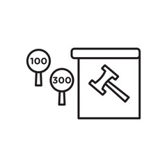 Auction icon simple black line style.