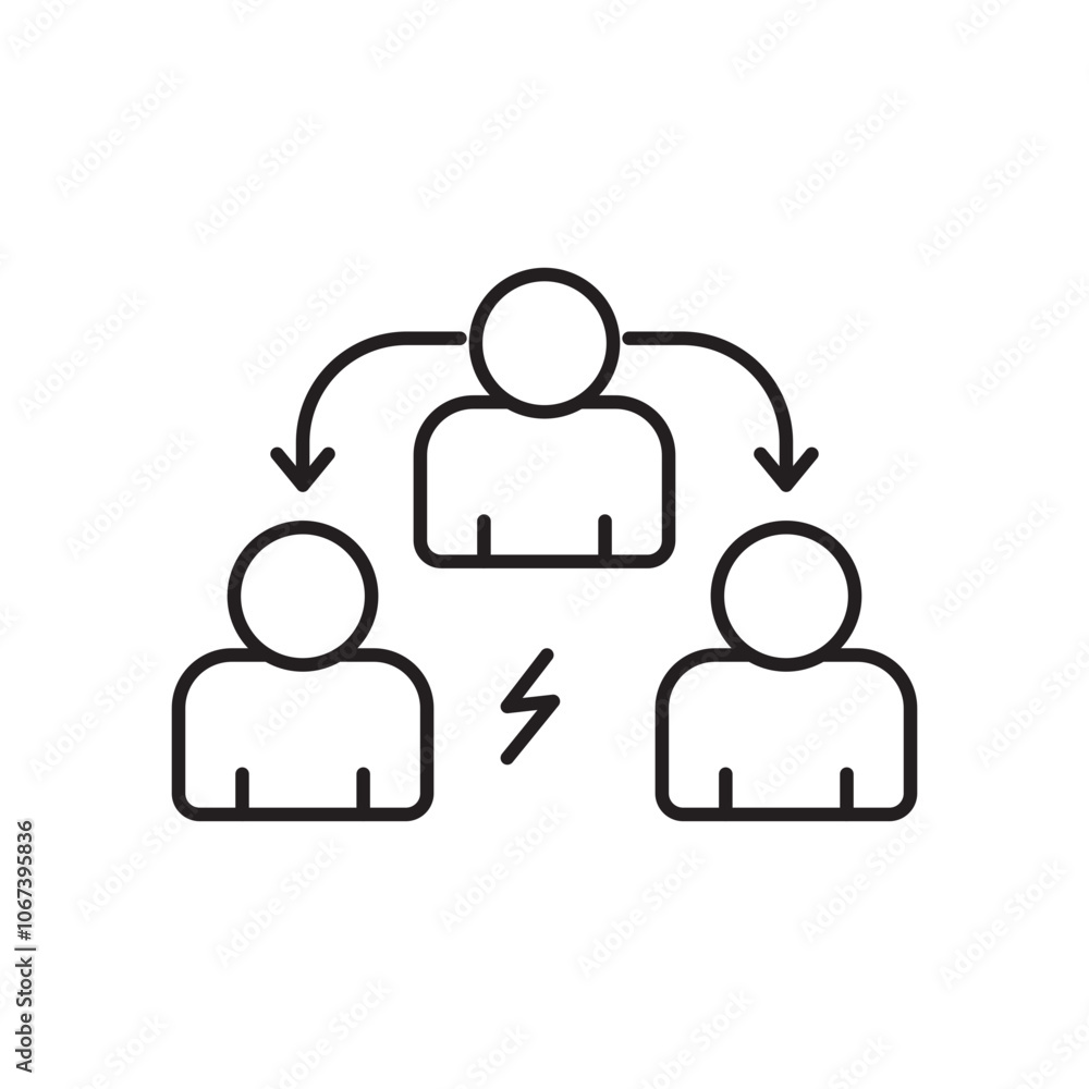 Poster third party icon simple black line style.
