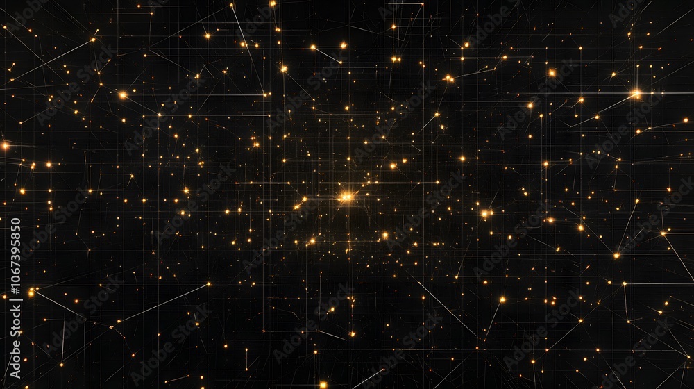 Poster Abstract grid of interconnected shapes and nodes representing an ML algorithm, highlighting innovative data flows and learning loops, 4k resolution