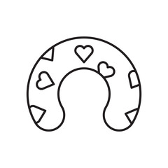 Baby orthopedic pillow icon simple black line style.